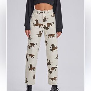 Cheetah 🐆 Wide Leg Denim L